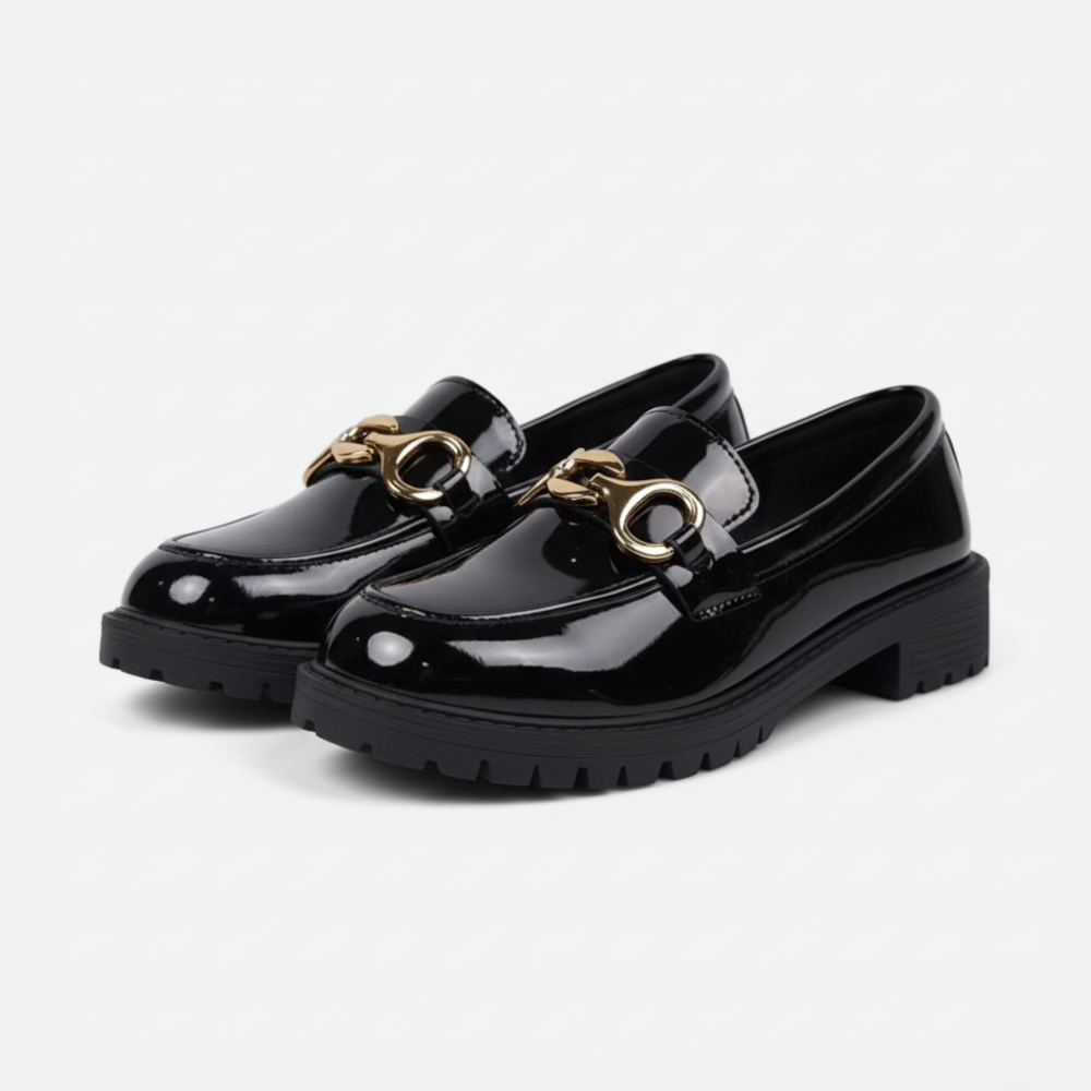 FEMUREA | Women’s Chunky Loafers – Patent Finish