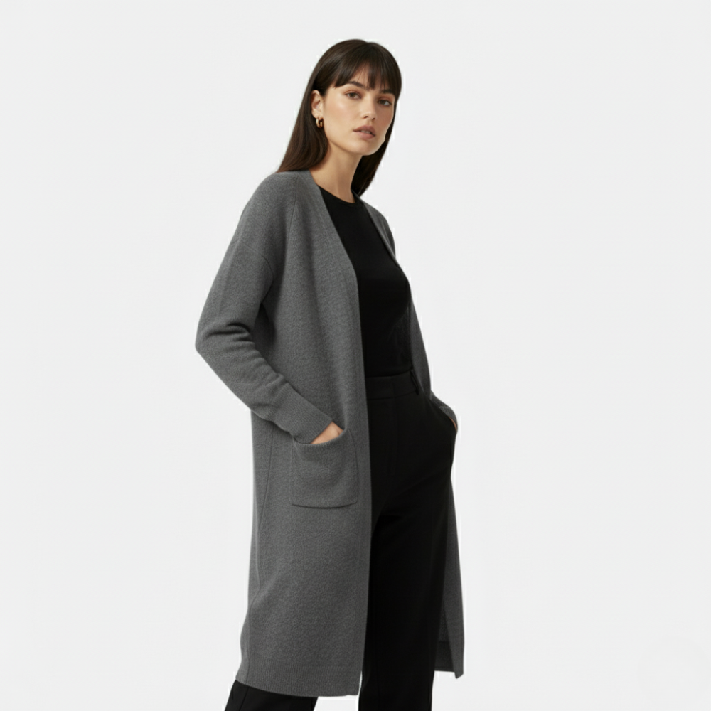 FEMUREA | Women’s Long Knit Cardigan – Classic Layering Piece